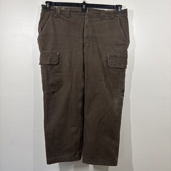 Duluth Trading Flex Fire Hose Cargo Pants 44x30 (42x29) Brown Fleece Lined - Picture 1 of 11